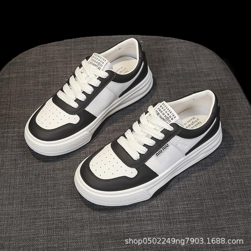 

Туфли на платформе белые женские 2025 осень новые универсальные дышащие удобные туфли для серфинга с круглым носком студенческие спортивные и любительские туфли 40 чёрный