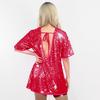 Women's Sequin T-Shirt Dress Sparkly Casual Short Sleeve Party Club Outfit Costume