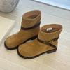 Fashion Women Ankle Boots Suede Winter Fashion Dress Heeled Shoes Designer Cozy Woman's Boots 2025 New Casual Botas De Mujer Zapatos
