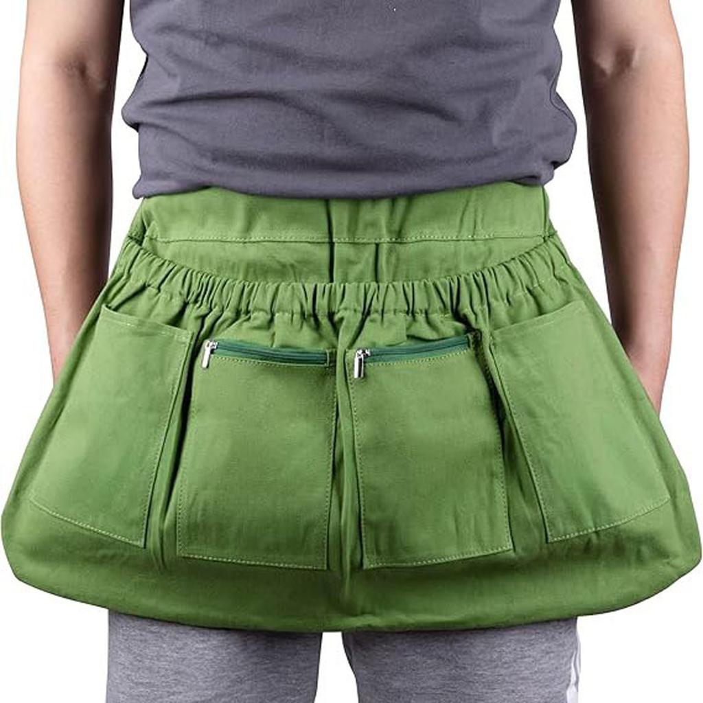 Borsa a vita resistente per la raccolta con tracolla regolabile e tasche multiple in tela di cotone, adatta per giardinaggio, agricoltura e attività all'aperto