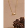 Yhpup Stainless Steel Cute Bow Knot Imitation Pearl Golden Pendant Necklace Women Trendy Chic Sweet Collar Jewelry Bijoux