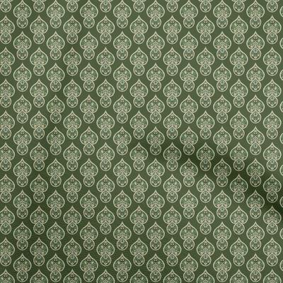Cotton Flex Dark Green Fabric Asian Floral Tiles Sewing Fabric By The Yard Printed Diy Clothing Sewing Supplies 40 Inch