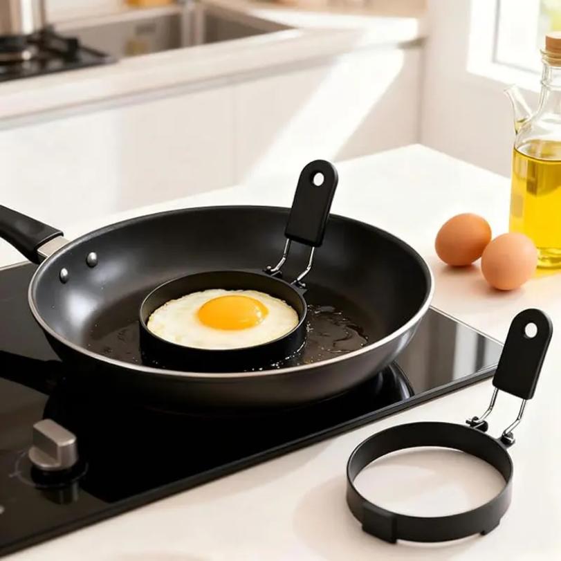 Stainless Steel Pancake Mold Non-stick Round Anti-scalding Egg Fried Ring Egg Molds for Cooking Breakfast Sandwich Tool