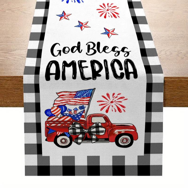 Creative America Independence Day Series Kitchen Table Flag Fashion Festival Decoration Insulated Heat-resistant Tablecloth