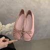 Round head shallow mouth single shoes female spring and autumn new soft leather ballet fairy wind gentle pedal soft flat beanie ladyshoes