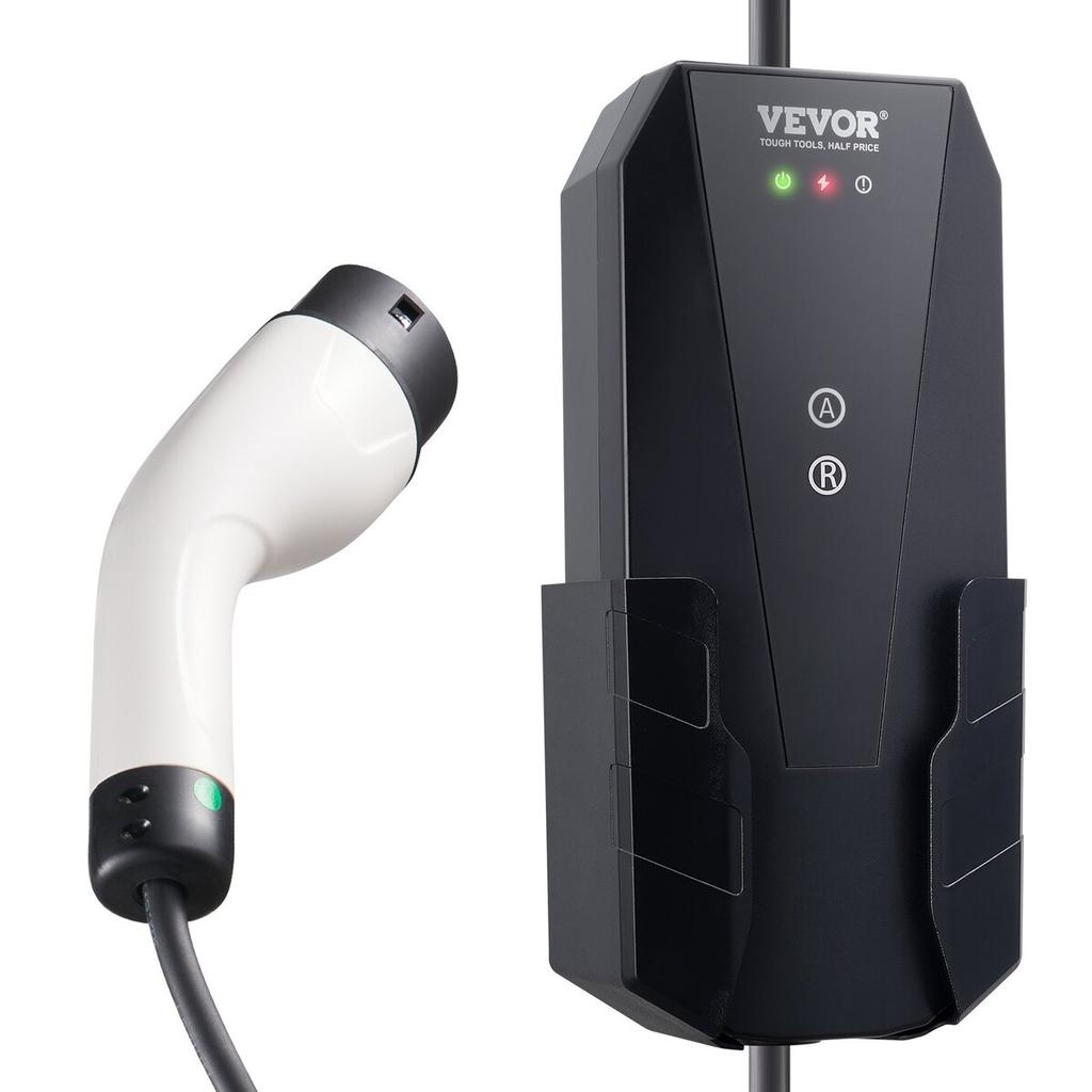 Portable EV Charger Type 2, 16A 3.7 kW, Electric Vehicle Car Charger with 28 Ft Charging Cable CEE 7/7 Plug, IEC 62196 Home EV Charging Station with