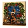 Christmas DIY Pearl Bead Art Painting Kit 20x20cm with Wooden Stretcher Frame Self-Adhesive Craft Set