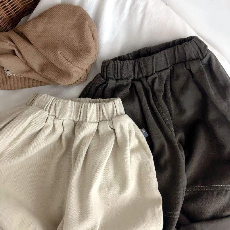 Pantaloni tip lanternă moi coreeni unisex pentru bebeluși cu cusături contrastante - Stil harem la modă