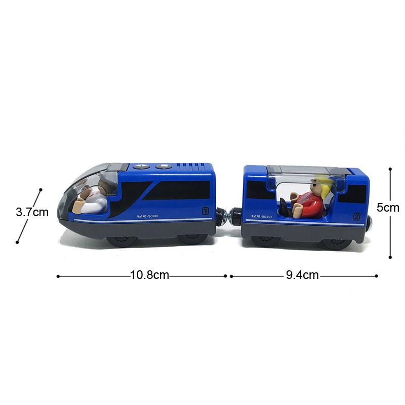 Battery Operated Locomotive Electric Train Set Diecast Magnetic Locomotive Slot Toy Fit For Wooden Rail Track Toys Kids Gift W02