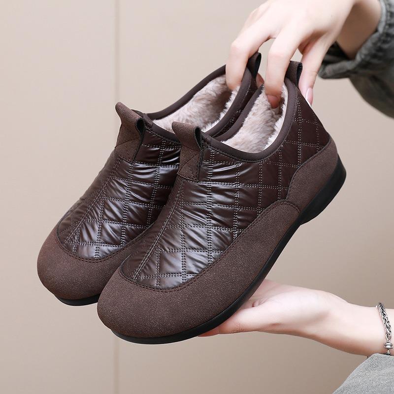 Autumn and Winter New Old Beijing Cloth Shoes Women's Casual Cotton Shoes Comfortable and Versatile One-pedal Lazy Pedal Mother Shoes