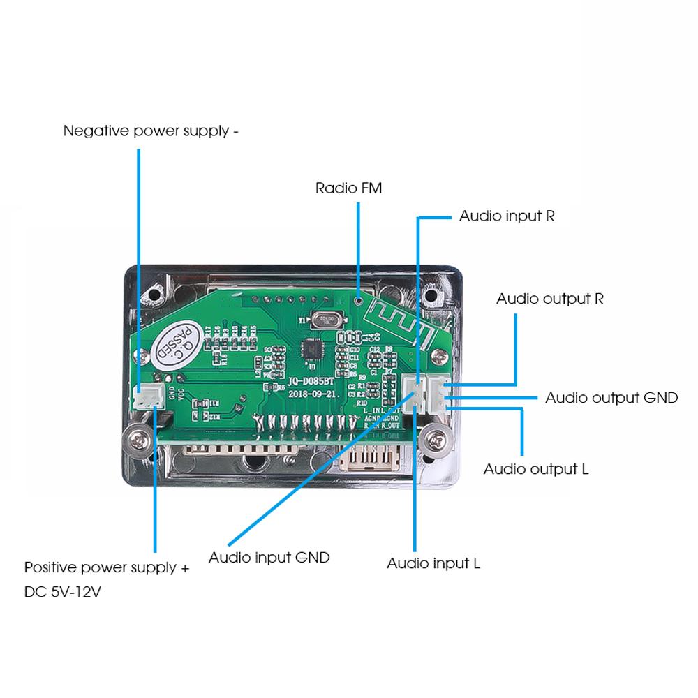 Wireless MP3 Decoder Board Module 5V 12V Hands-free Car USB Player WMA WAV USB FM Aux Radio For Car Integrated Remote Control