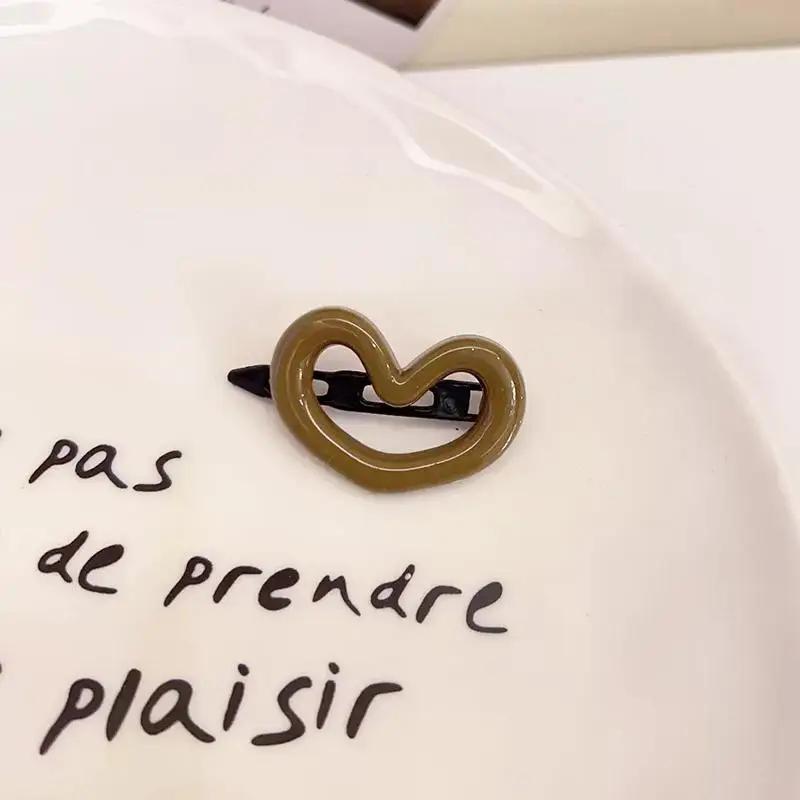 1/2/3pcs Love Morandi Hair Clip New Women's Side Broken Hair Clip Children's Seamless Duck Mouth Clip with Forehead Bangs Clip