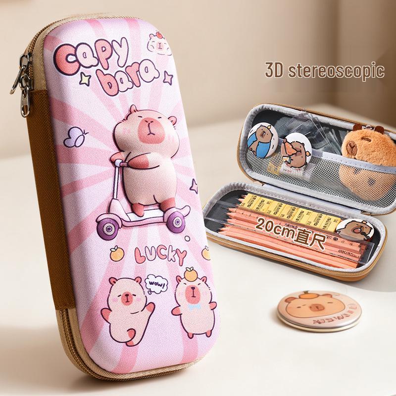EVA 3D Capybara Pencil Case - Large Capacity Cartoon Pencil Box for Kids