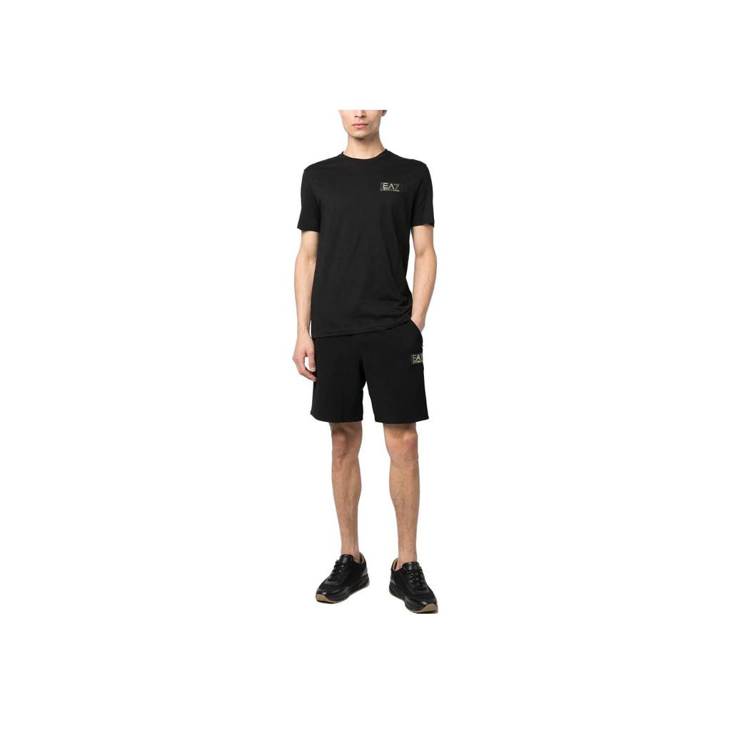 Emporio Armani SS23 EA7 Series Letter Logo Print Crew Neck Short Sleeve T-Shirt Men Tops Black 3RPT19-PJM9Z-1200