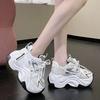 Fashion 7CM Fashion Women's Chunky Sneakers Breathable Platform Sports Shoes Woman Lace Up Thick Bottom Casual Shoes Zapatillas Mujer