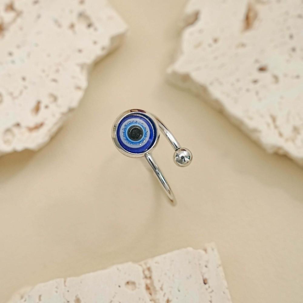 Gothic Adjustable Creative Bangle Zinc Zinc Alloy Blue Eye Ring New Demon Eye Bracelet  Daily Wear
