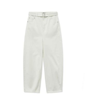THE SATURDAY EVENING POST Balloon Belted Denim Trousers_Cream