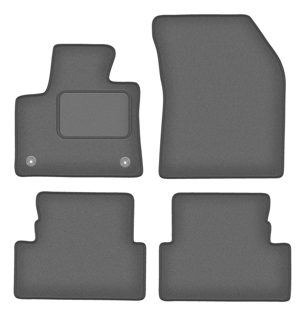 Velour Graphite Car Mats For: Peugeot 3008 II Crossover (2016-)