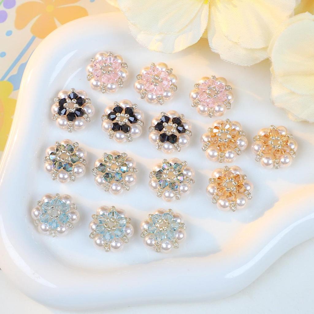 Niche Pearl Seed Bead Flower Ear Stud and Hair Clip Accessories