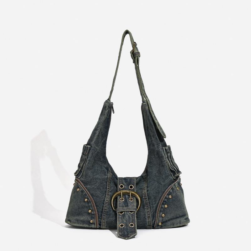 Джинсовая сумка Maillard, стильная сумка-тоут в стиле Y2K, модная женская, популярная, под мышку синий