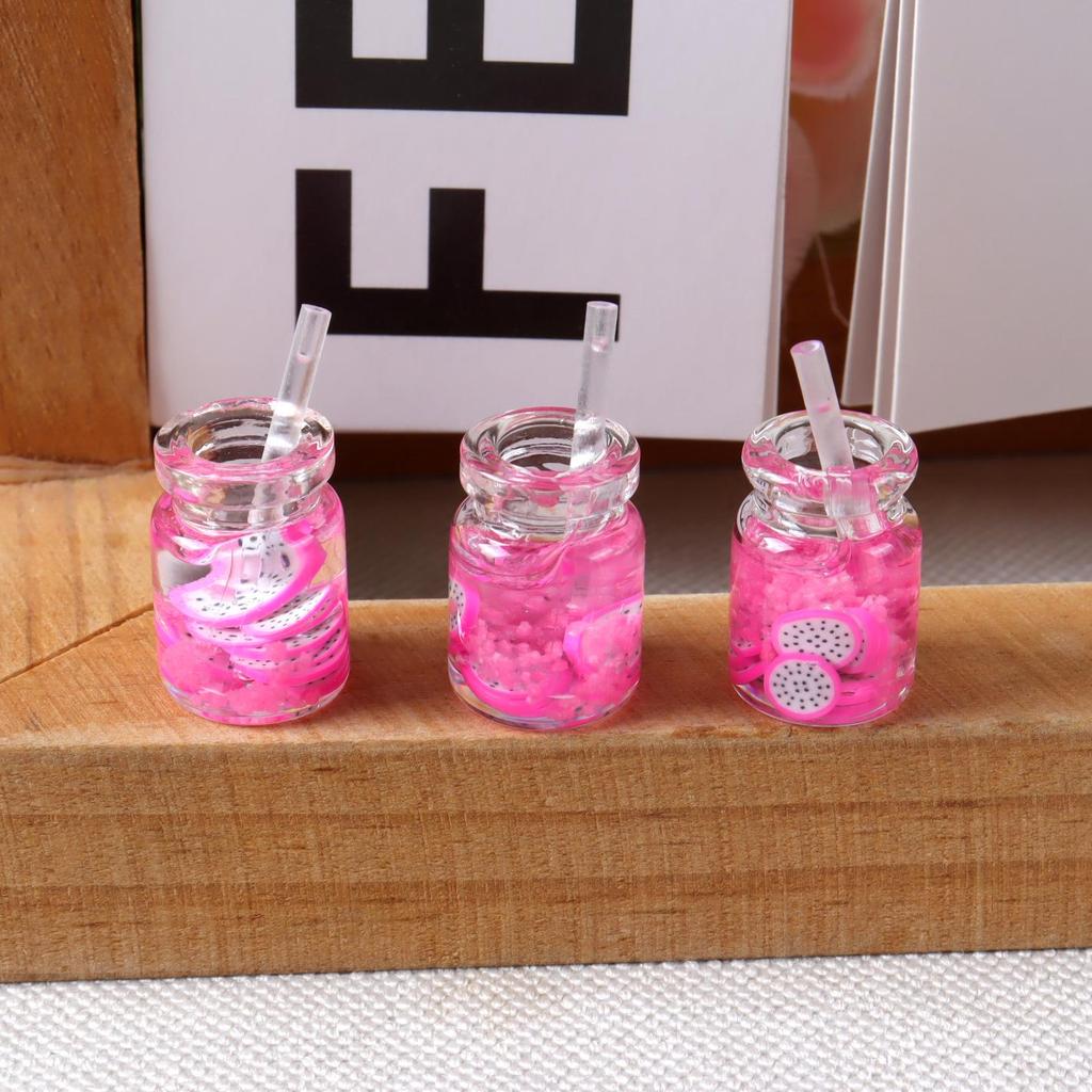 Ręcznie robione miniatury jedzenia i napojów do domku dla lalek: Ciasto, Sok, Talerze