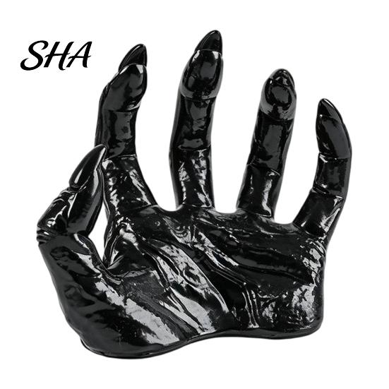 Black Matte Halloween Claws Decoration, Wall Mounted Creepy Hands, Spooky Claw Ornament, Gothic Photo Props Prop for Haunted House Party, Dark