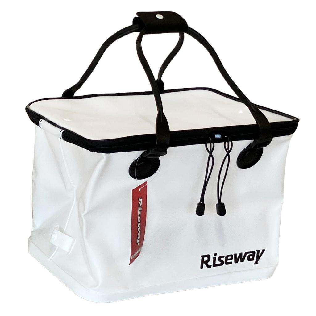 Riseway Folding Bucket for Rock White UEV-043 (with Lid) Fishing, 40cm,