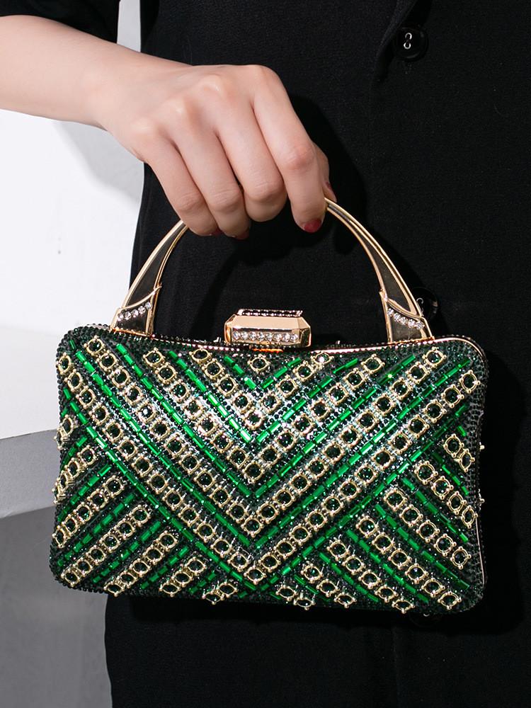 Vintage Evening Clutch With Rhinestone Embellishments For Formal Events
