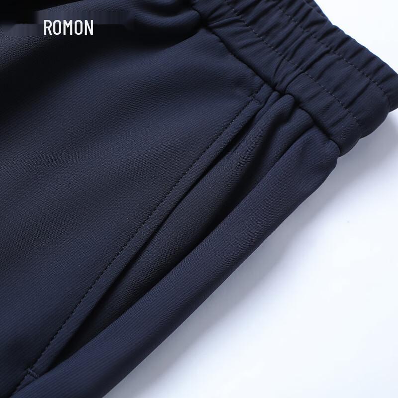 ROMON Men's Straight-Leg Elastic Waist Casual Pants