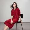 Chunmuch Women's Cotton Linen Blend Midi Dress