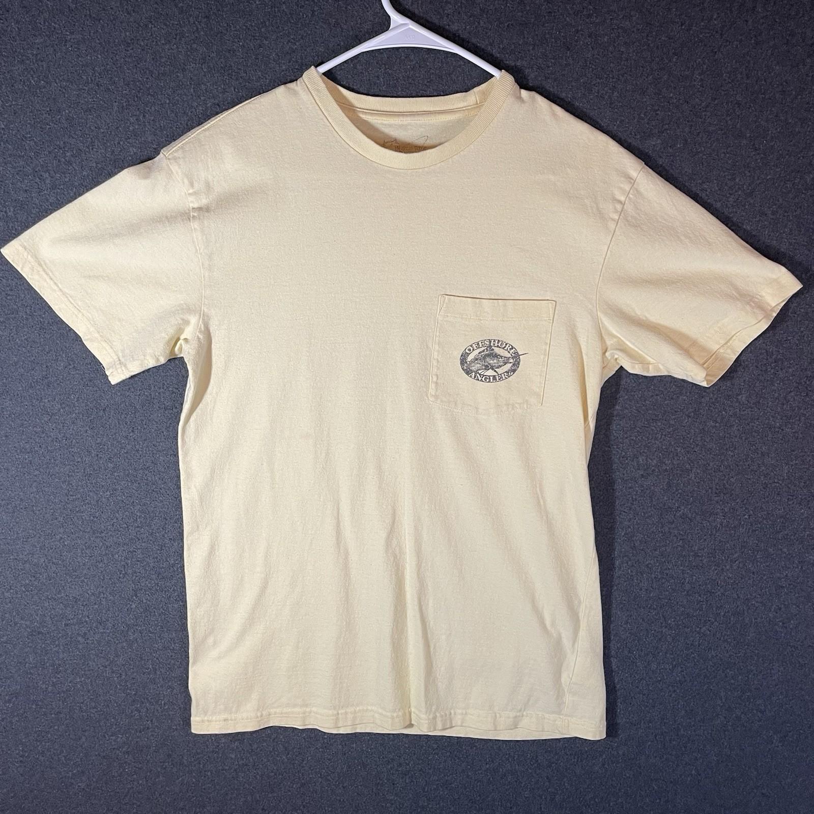 Offshore Angler Shirt Erwachsene Größe klein gelb Kurzarm Angler T-Shirt Herren M beige