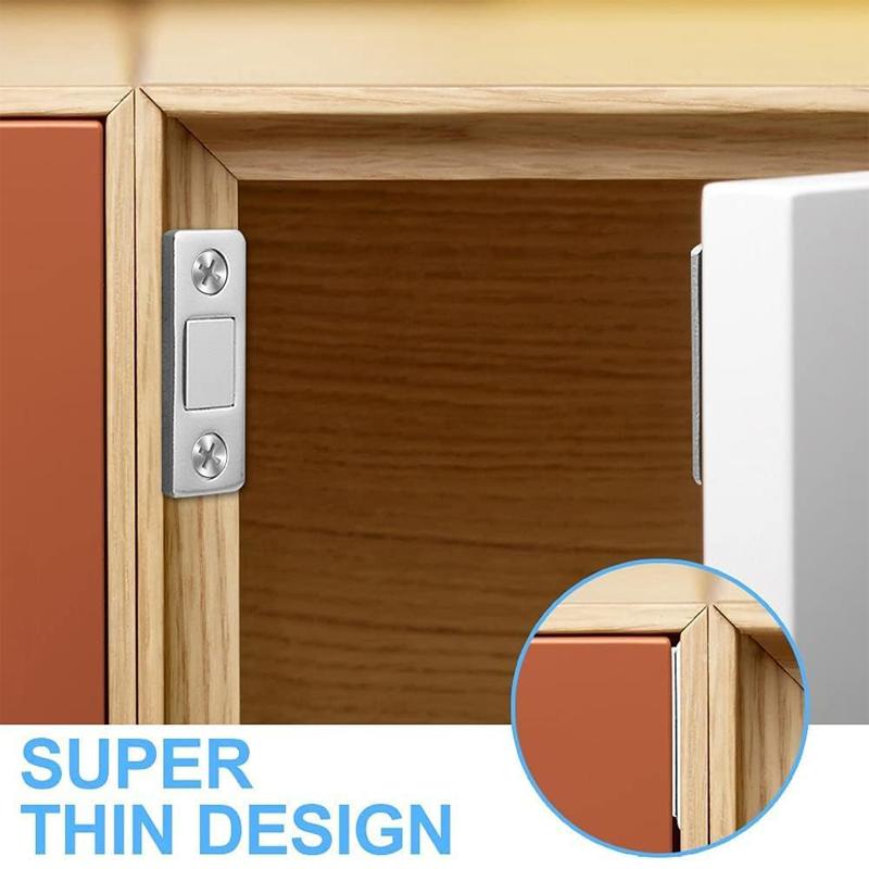 Ultra-Thin Magnetic Door Catch Self Adhesive Drawer Latch Metal Magnet Latches Cupboard Cabinet Door Closed Catches with Screw