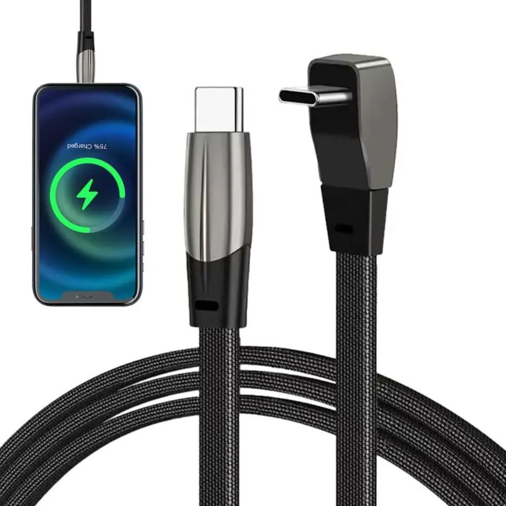 

Type C Mobile Phone Charging Cable 90 Degree Car Charging Cord Phone Charging 1m
