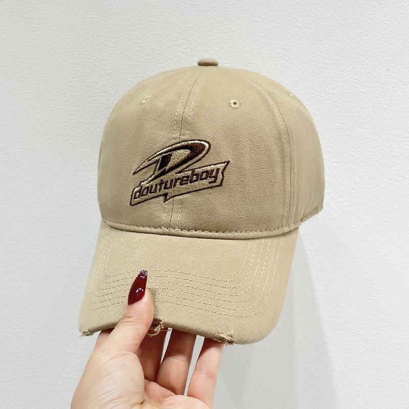Embroidered Casual Baseball Cap for Boys and Girls Spring and Summer Sun Hat Korean Style Face Showing Little Duckball Cap