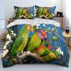 Colorful Parrot Macaws Birds Comforter Bedding Set,Duvet Cover Bed Set Quilt Cover Pillowcase,King Queen Size Bedding Set Adult