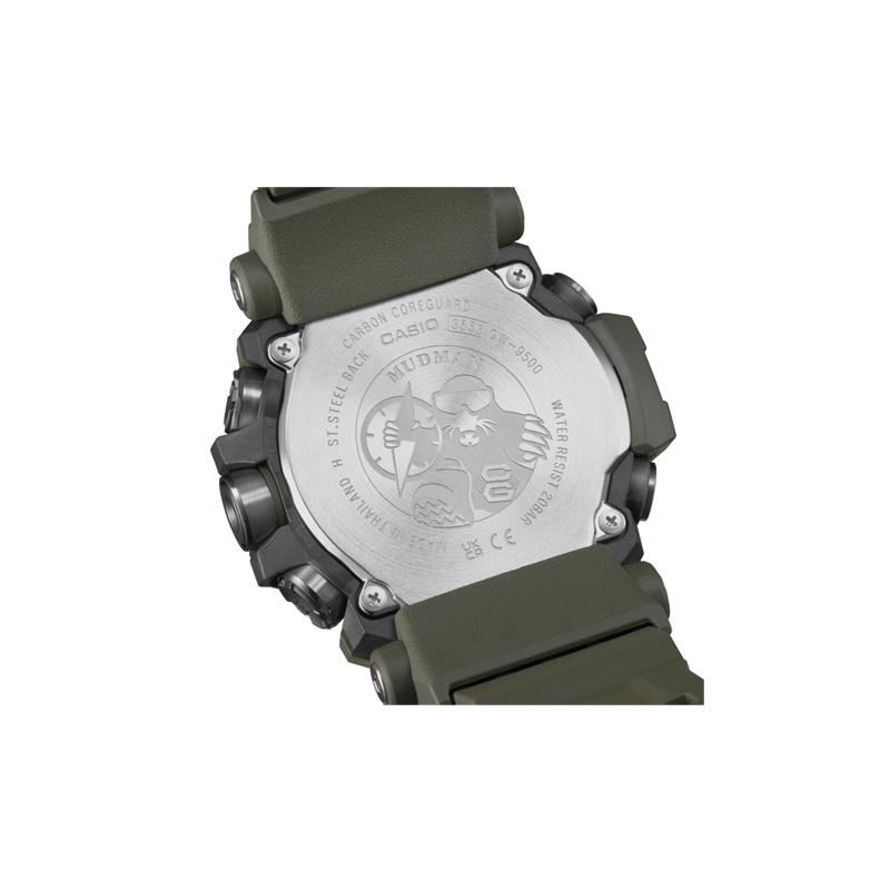CASIO 200 meters waterproof Quartz rubber plastic strap men's watch black dial GW-9500-3JF