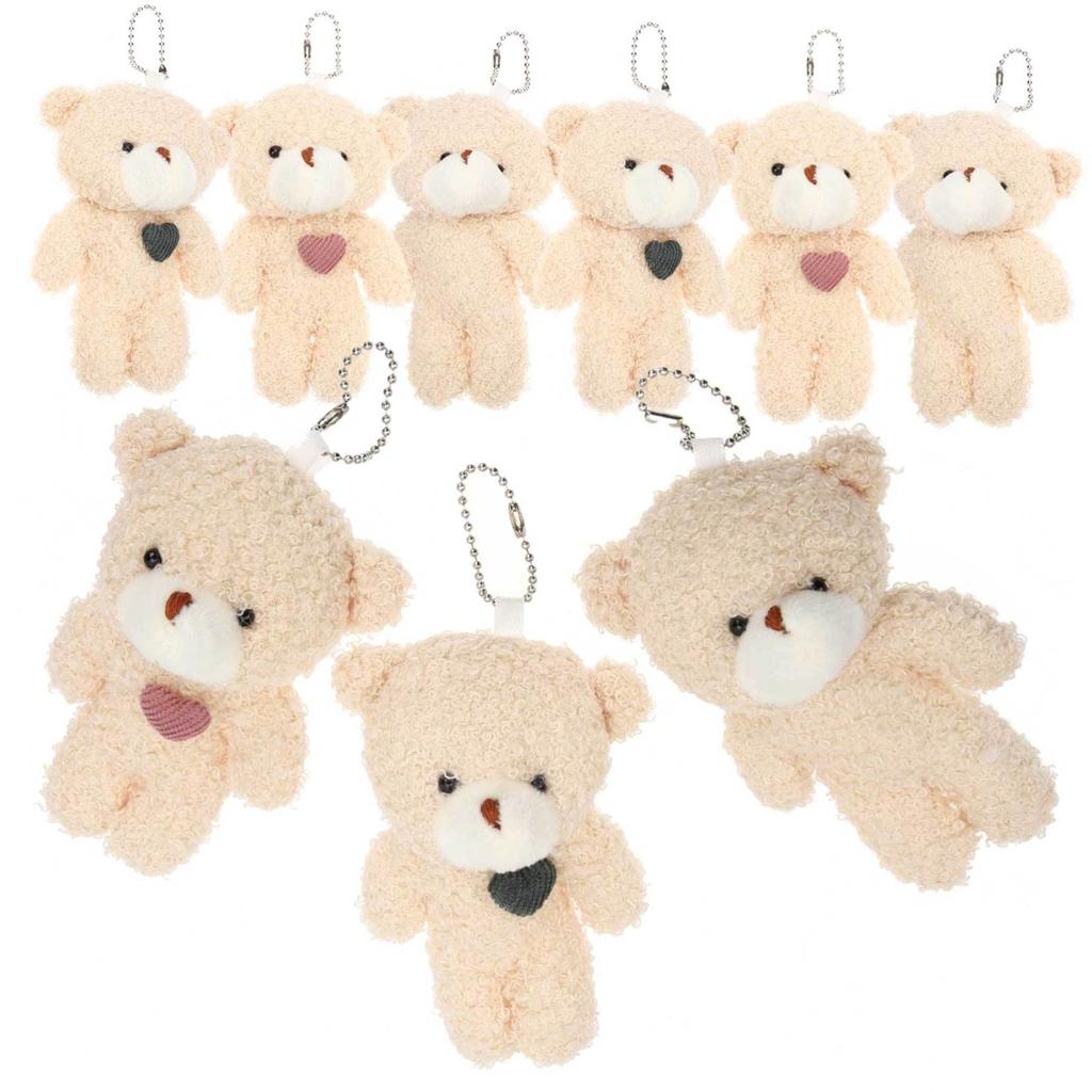 Toddmomy 12-teilige Teddybären-Puppen, Stoffbären, Mini-Bären, Tieranhänger-Schlüsselanhänger, Mini-Plüschtiere, sperrig, Valentinstagsgeschenk