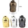 (Pack of 3) Retro Vintage E27 Edison Pendant Bulb Stand Lamp Holder Socket Lighting Screw 16 Types(Silver(no Switch No Wire))