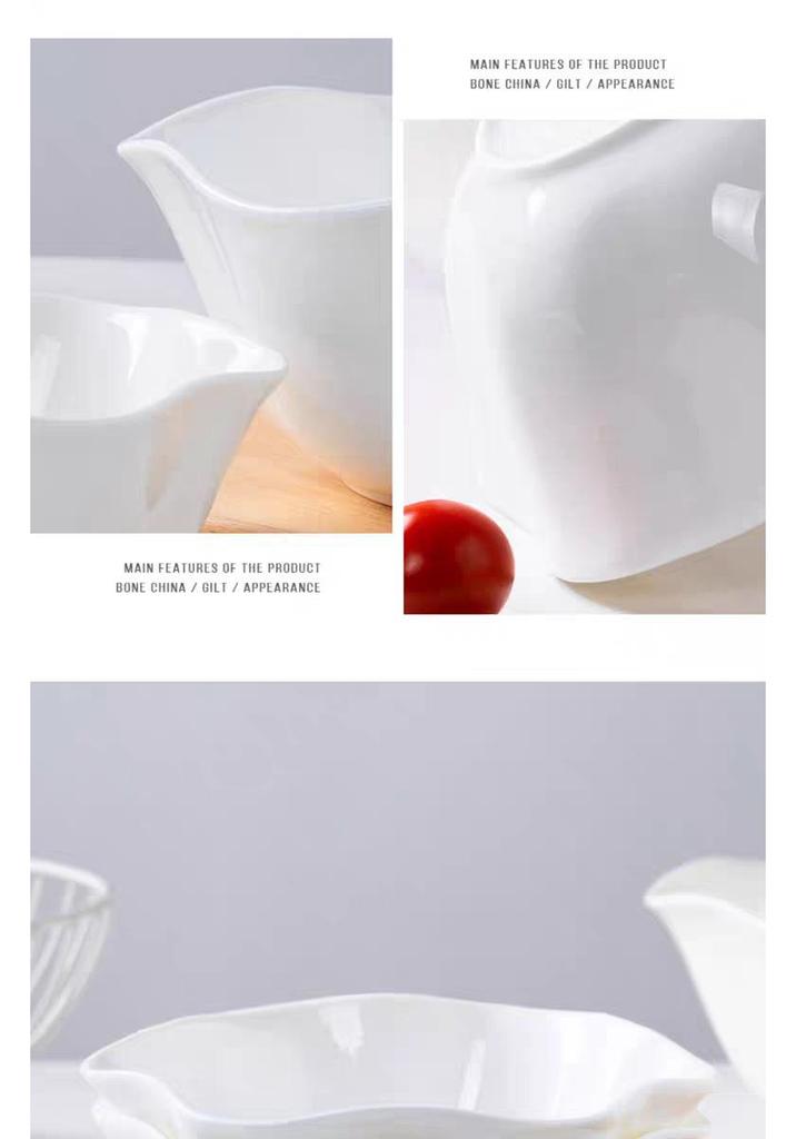 White Lotus Bone China Bowl: Western-Style Large Ceramic Noodle/Salad/Soup Bowl