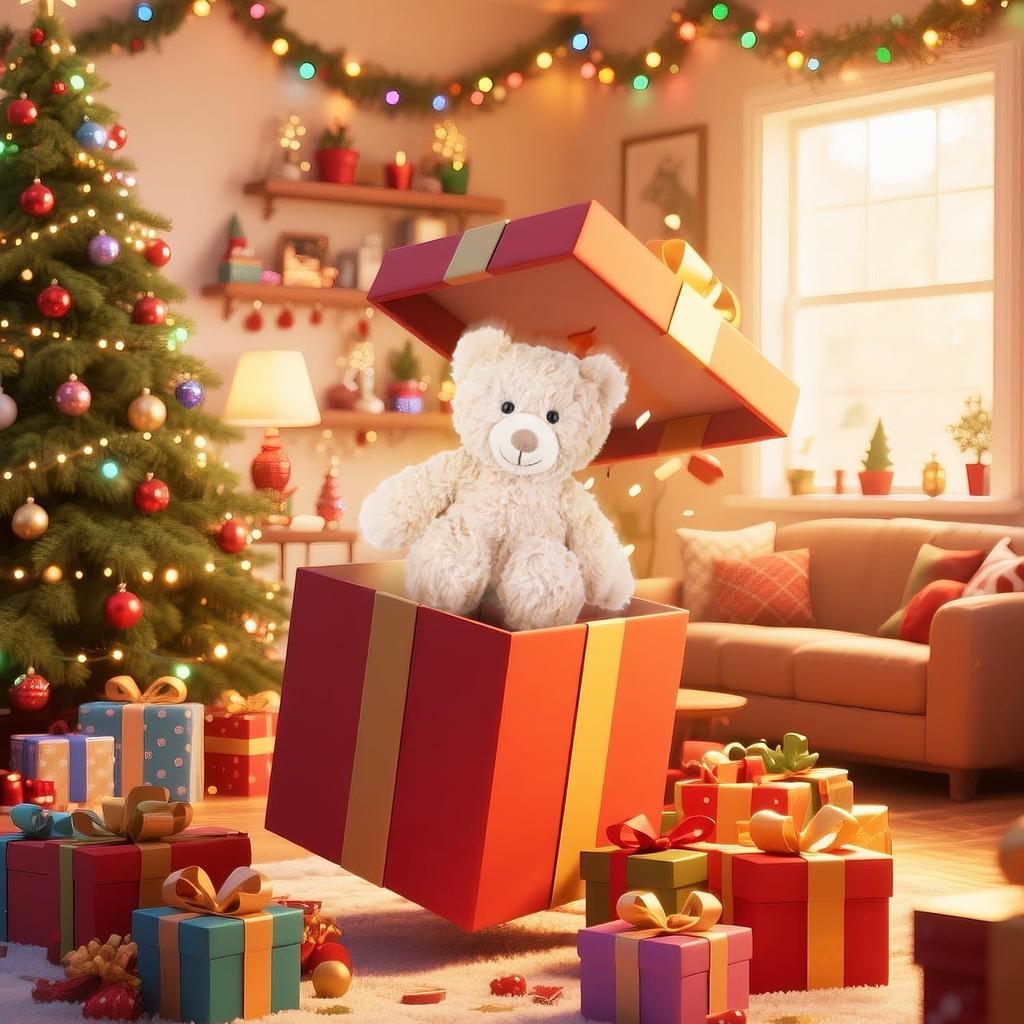 Apricot Lamb Cream Flower Bear Plush Toy, Soft and Cute, Fluffy Cream Flower Bear, 20cm, Suitable for Boys and Girls