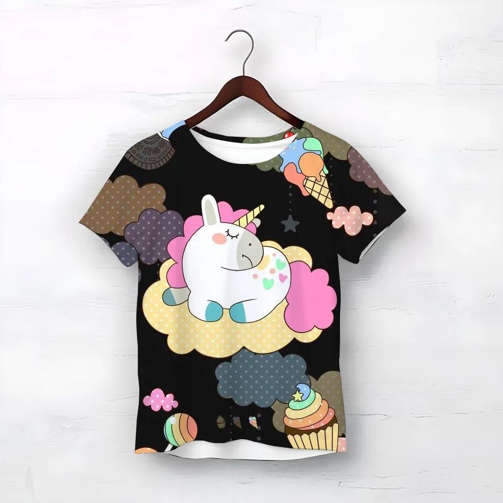 Vysoce kvalitní tričko Smile Unicorn Růžová trička pro dívky Léto 2025 Dětské oblečení Nejlepší dárek k narozeninám pro miminko Dětské topy