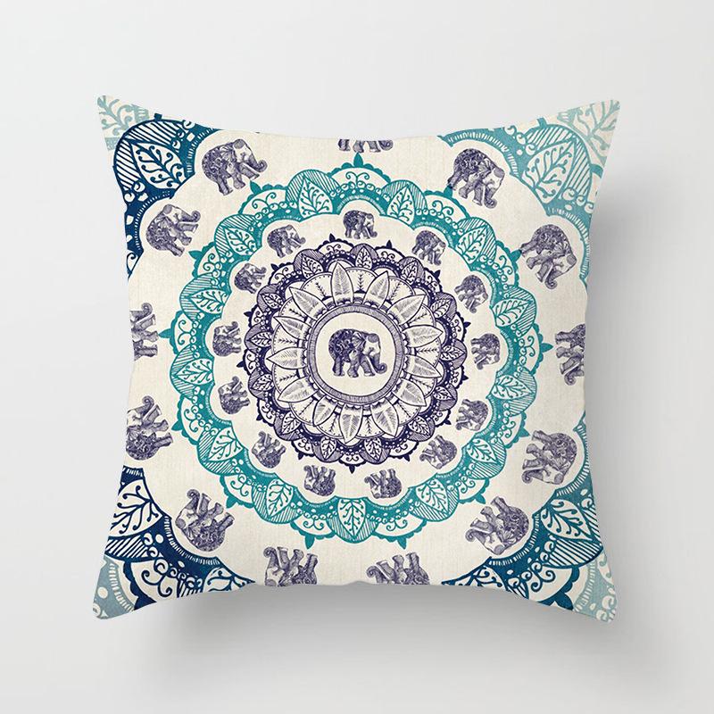 New Mandala Geometric Blue Cushion Covers Hot Boho Decorative Polyester Pillowcase Modern Fashion Art Couch Throw Pillows Cover