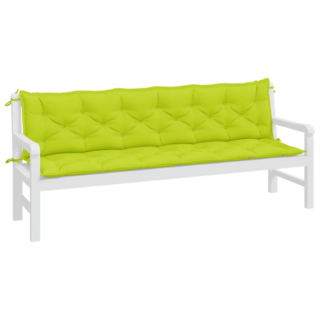 Garden Bench Cushions 2 pcs Light Green 200x50x7 cm Oxford Fabric