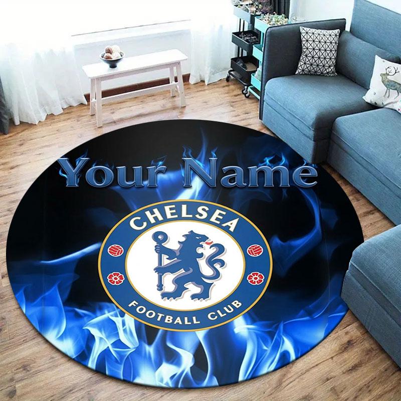 Chelsea F Custom Name Round Area Rug,Carpet Rug for Living Room Bedroom Sofa Playroom Decor,Non-slip Floor Mat