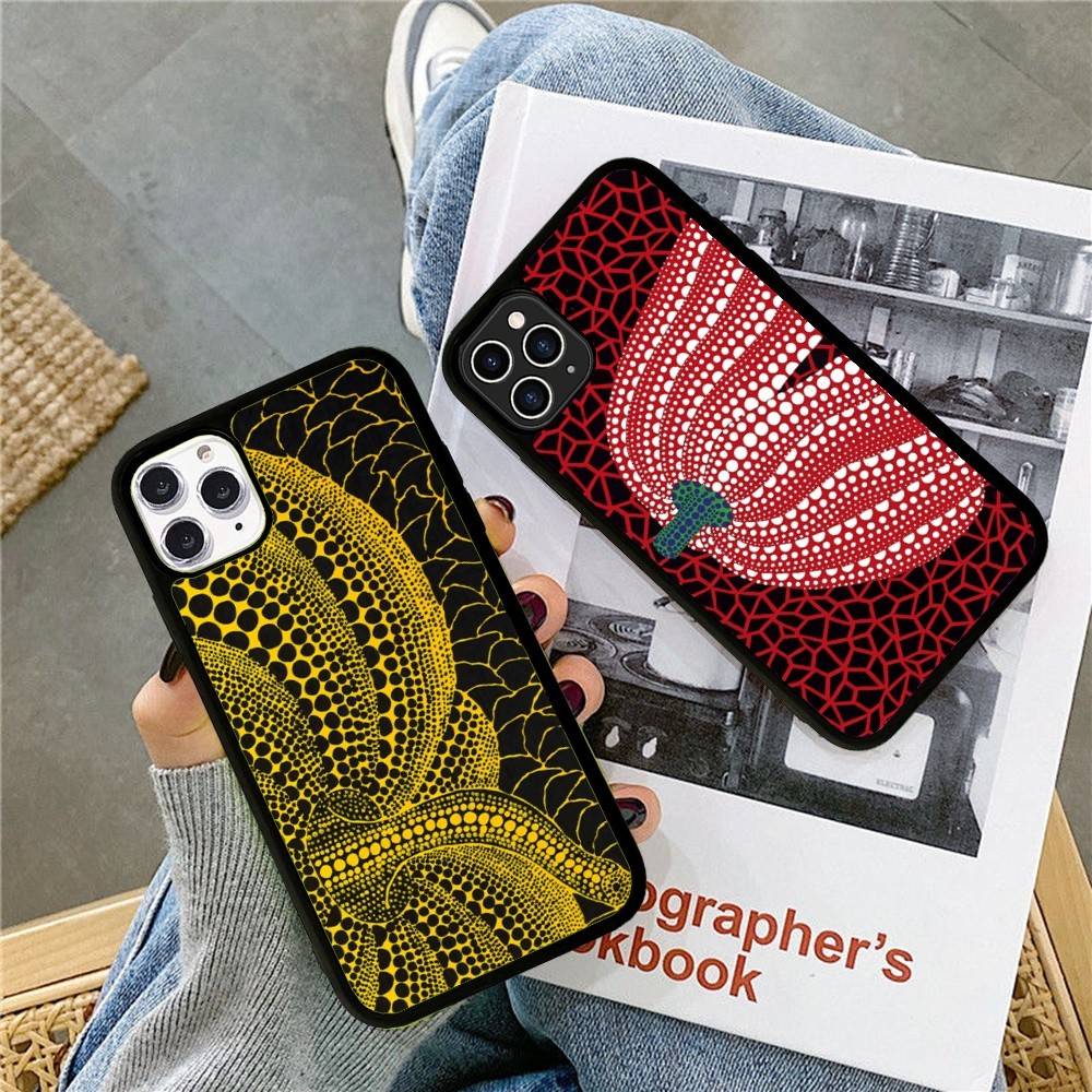 Yayoi Kusama Pumpkin Flower Art For IPhone 17 16 15 14 13 12 11 Pro Max Plus Shockproof PC+TPU Phone Back Cover