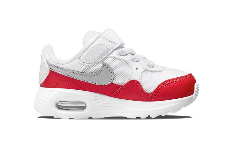 Nike Air Max SC Comfortable Cushioning Abrasion Resistant Cushioning, Wear Resistant Low top Running Shoes White Red CZ5361-108