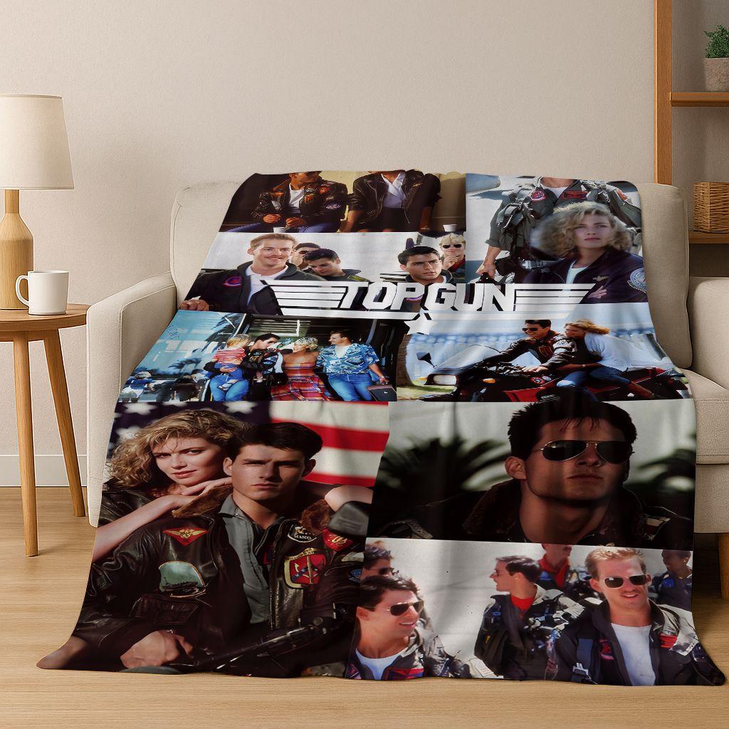 2026 Top Gun Tom Cruise Fighter Sign Art Flannel Blanket,Cozy Soft Throw Blanket for Home Bedroom Bed Sofa Picnic Office Cover