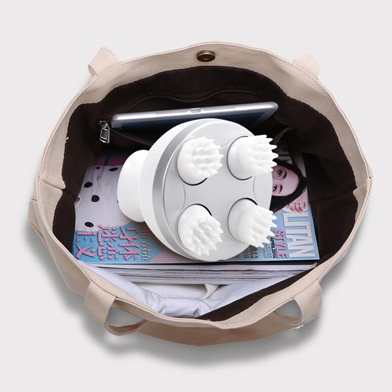 Portable Electric Head Massager Scalp Massager With Claw And Rolling Massage Function Rechargeable Hand Held Meridian Therapy