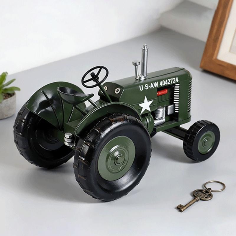 Metal Antique Vintages Car Model Handcrafted Collections Collectible Vehicle for Bar Home Decors Farm Tractor Models