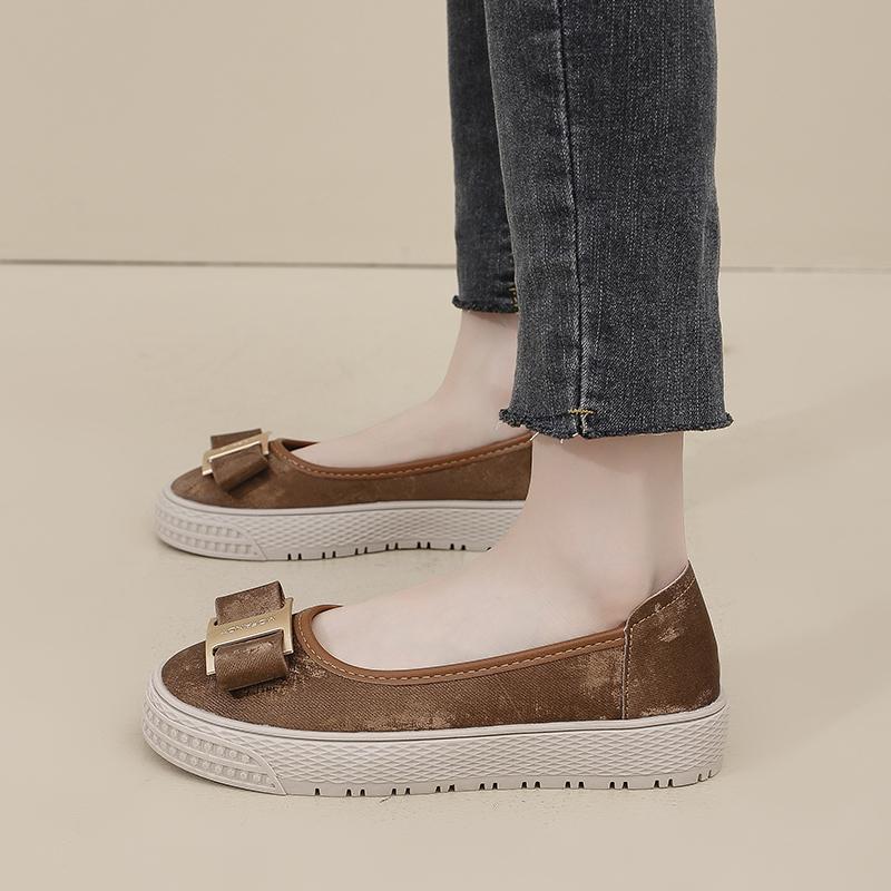 Fashion The New Spring and Autumn 2025 British-style Flat Soft-soled Casual and Super Comfortable One-step Shoe